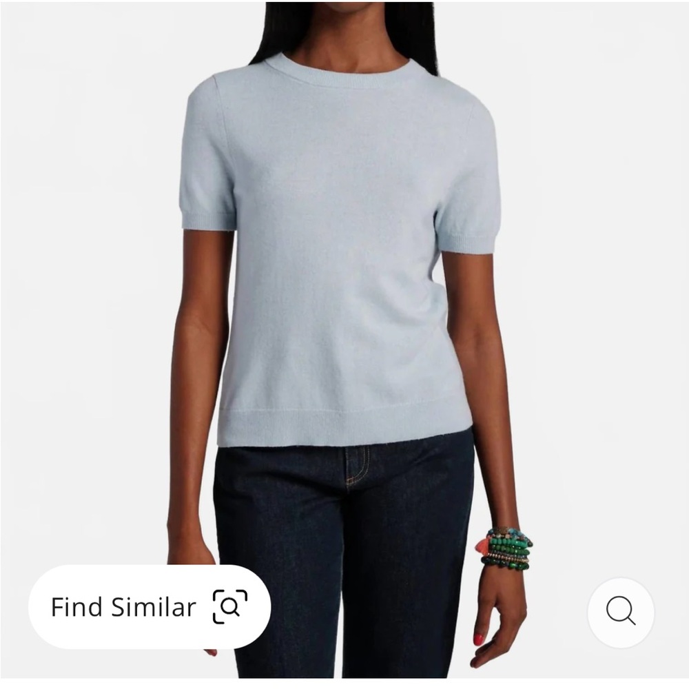 Frances Valentine Jo Knit Tee/Sweater light blue stunning